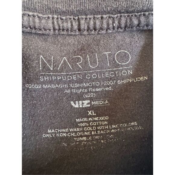 Naruto Shippuden mens XL black anime t-shirt short sleeve cartoon Japanime Kakas - Picture 3 of 4